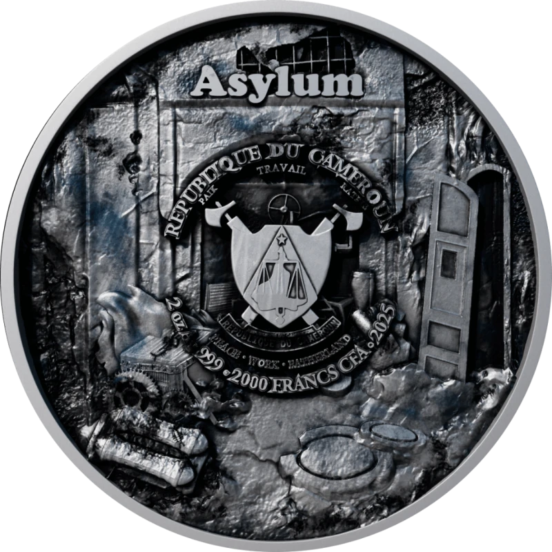 Camerun: moneta d'argento Asylum 2025 2 oz Monete da collezione