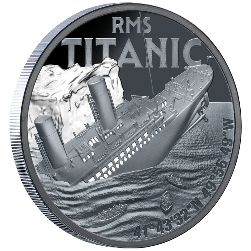 Moneta d'argento Niue Titanic 2025 Proof da 1 oncia colorata Monete da collezione