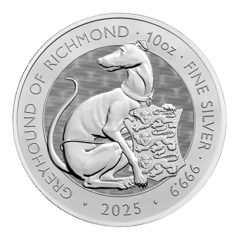 Regno Unito: moneta d'argento Greyhound of Richmond 2025 10 oz Monete da collezione