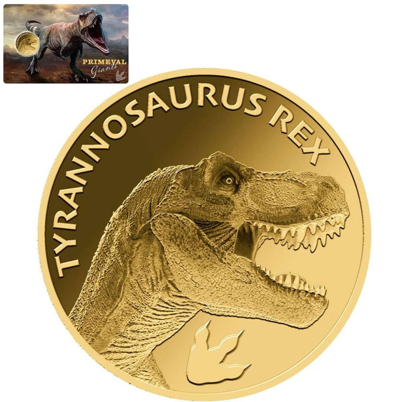 Ciad: moneta d'oro Tyrannosaurus Rex 1/1000 oz Monete da collezione