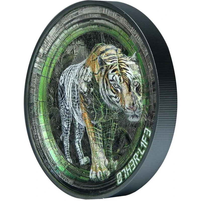 Isole Cook: moneta d'argento Tiger 2025 Black Proof 3 oncia Monete da collezione