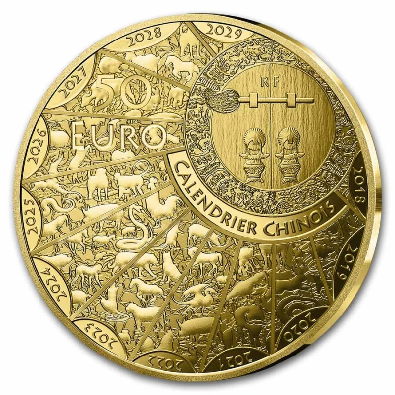 Francia: moneta d'oro Anno del Cavallo 2026 Proof 7,78 g 1/4 oncia Monete da collezione