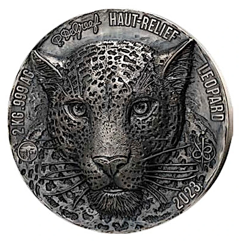 Costa d'Avorio (Costa d'Avorio): moneta d'argento Leopardo 2023 2000 g  Monete da collezione