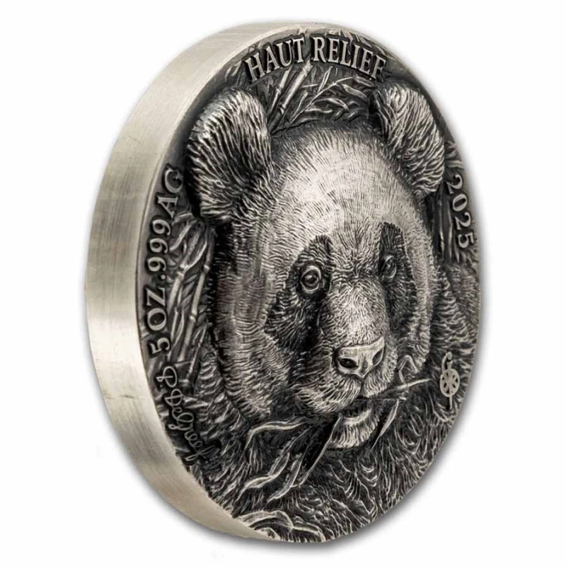 Costa d'Avorio (Ivory Coast): moneta d'argento Panda 2025 5 once Monete da collezione