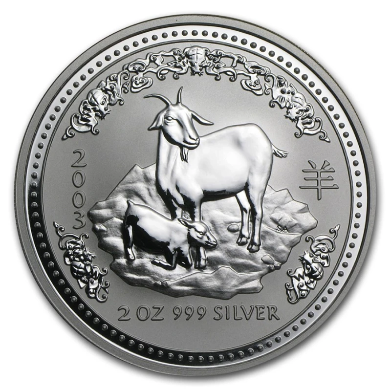 Australia: moneta d'argento Anno della Capra 2003 2 oz Monete investimento