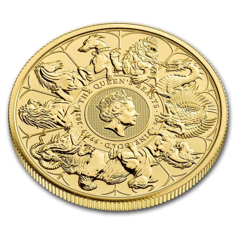 Regno Unito: moneta d'oro Queen's Beasts Completer 2021 1 oncia  Monete investimento