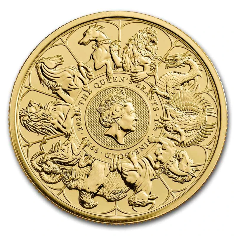 Regno Unito: moneta d'oro Queen's Beasts Completer 2021 1 oncia  Monete investimento