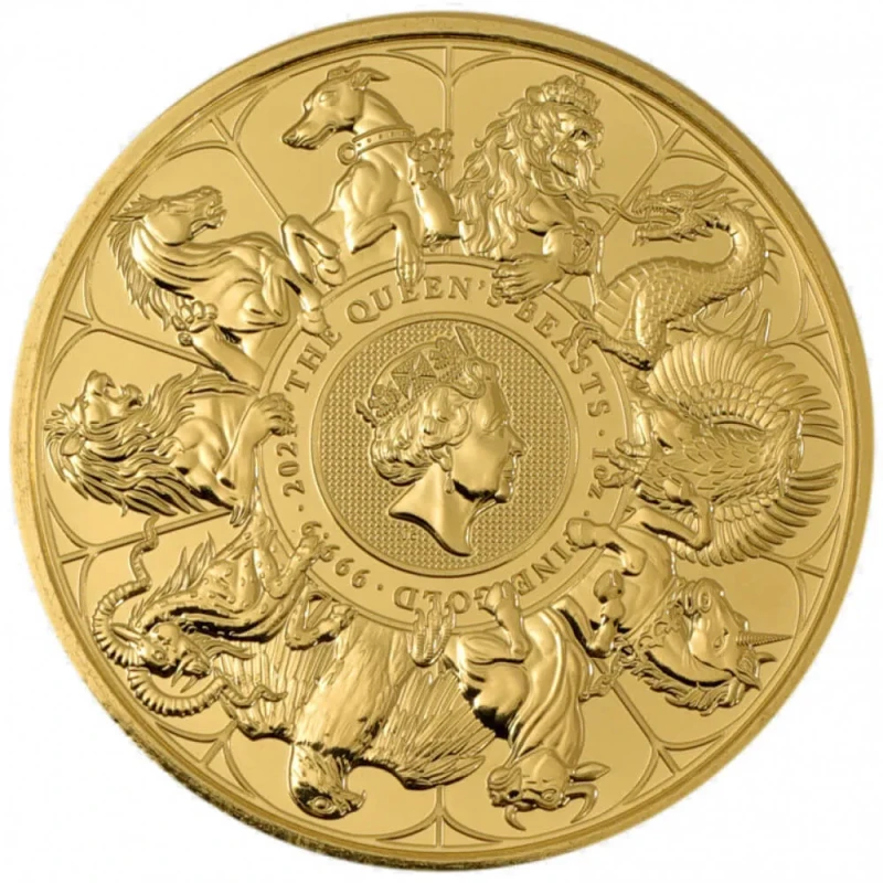 Regno Unito: moneta d'oro Queen's Beasts Completer 2021 1 oncia  Monete investimento