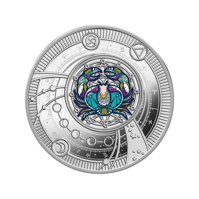 Camerun: moneta d'argento Cancer 2025 Proof colorato 10 g Monete da collezione