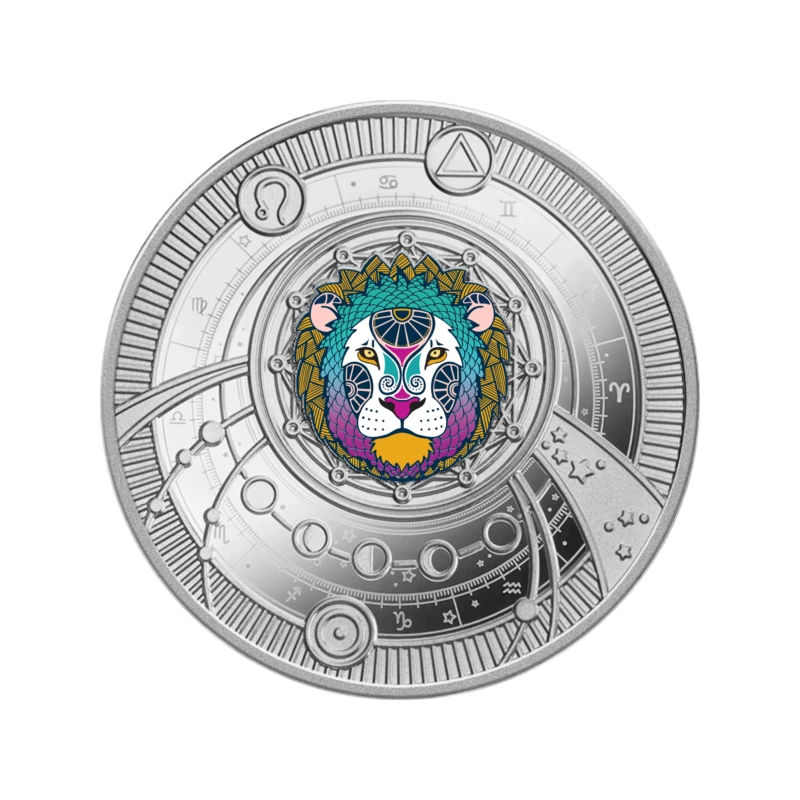 Camerun: moneta d'argento Leo 2025 Proof colorata da 10 g Monete da collezione