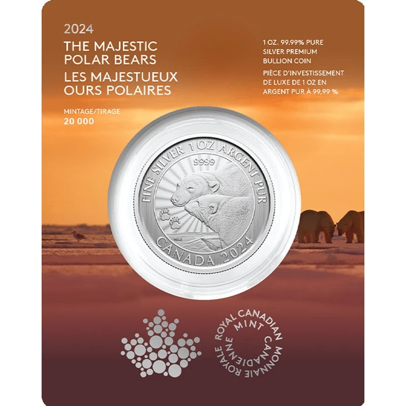 Canada: moneta d'argento The Majestic Polar Bear 2024 1 oncia Monete da collezione