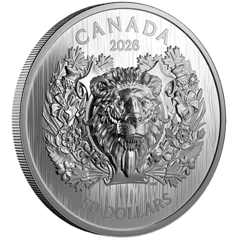 Canada: moneta d'argento Leone araldico 2026 Proof 68 g Monete da collezione