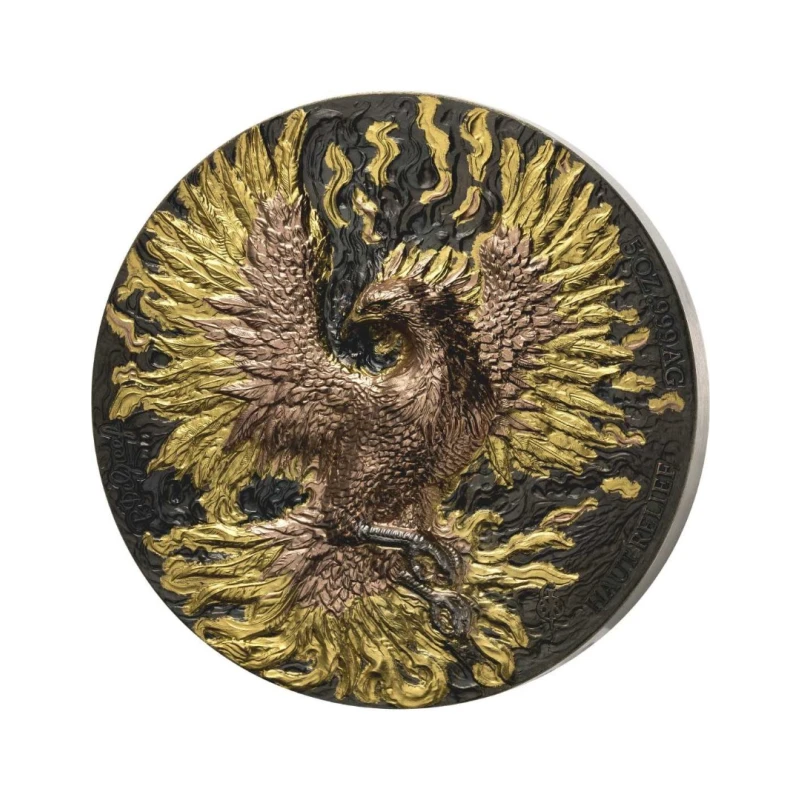 Repubblica della Costa d'Avorio: monete d'argento Phoenix 2025 da 10 oncia Monete da collezione