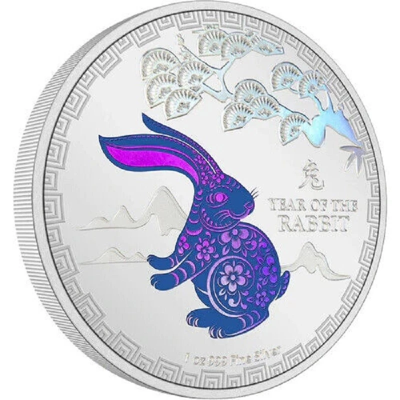Niue: silver coin Year of the Rabbit 2023 Proof colored 1 oz Collectible coins