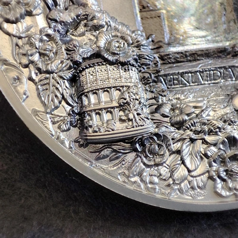 Isole Cook: moneta d'argento Roma Monumental View 2024 Black Proof 3 oz Monete da collezione