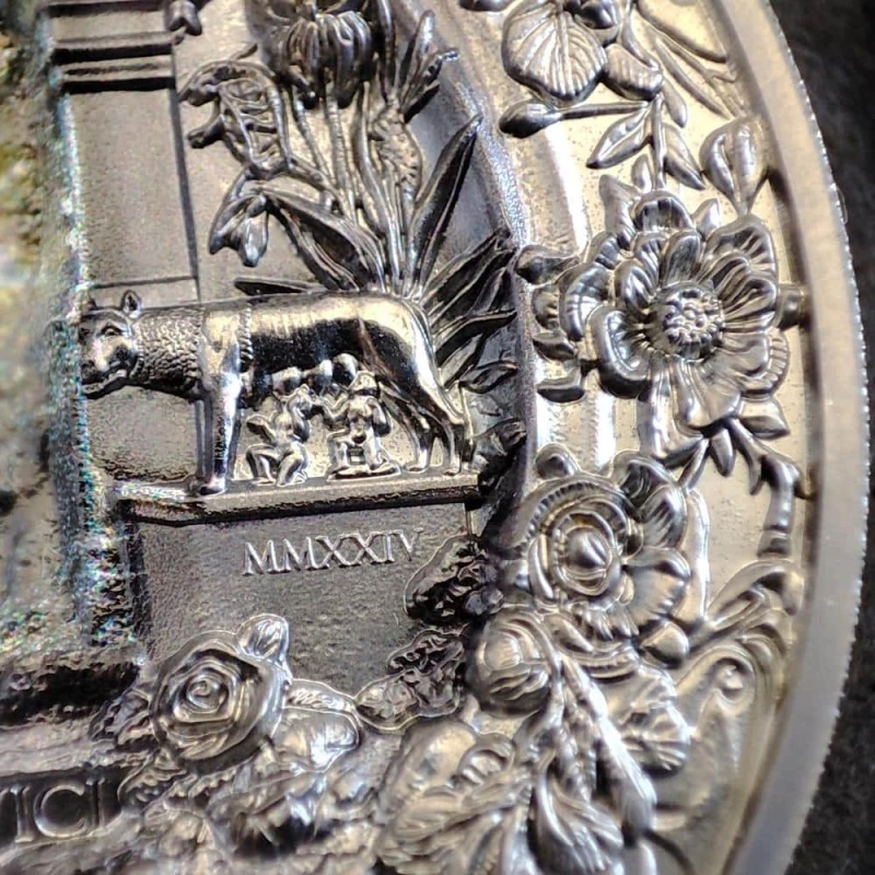 Isole Cook: moneta d'argento Roma Monumental View 2024 Black Proof 3 oz Monete da collezione