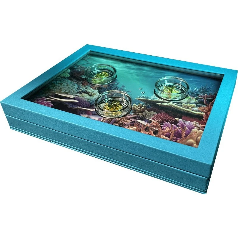 Samoa: monete d'argento Golden Sea Animals 2024 Proof dorate set 3 oncia Monete da collezione