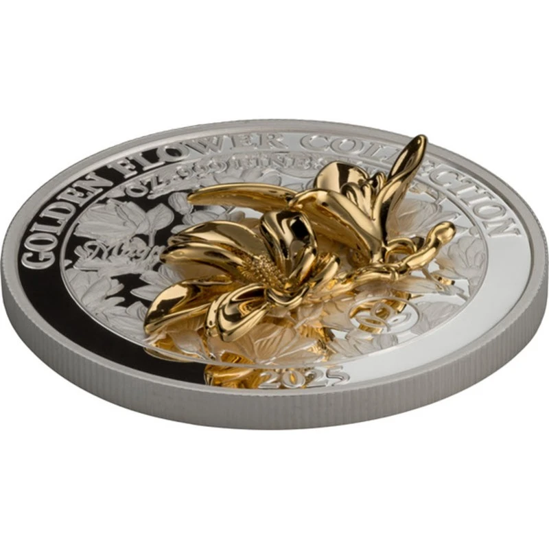 Samoa: moneta d'argento Magnolia 2025 Proof dorata da 1 oncia Monete da collezione