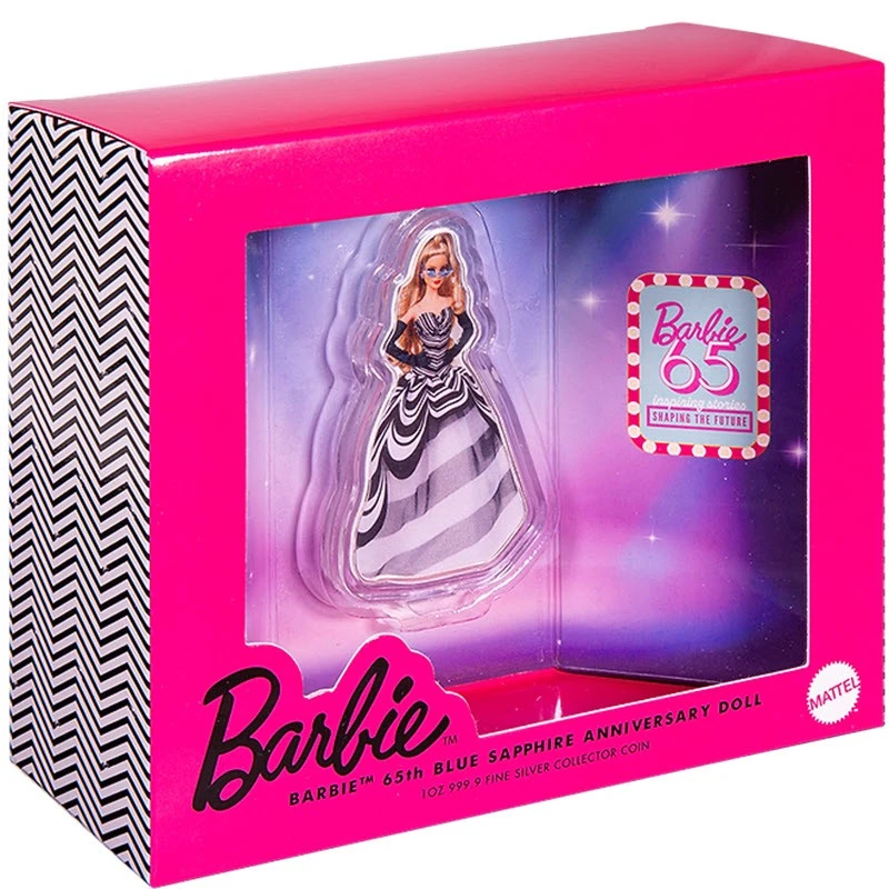 Moneta d'argento delle Isole Salomone Blu Zaffiro Barbie 2024 Colorata 1 oncia Monete da collezione