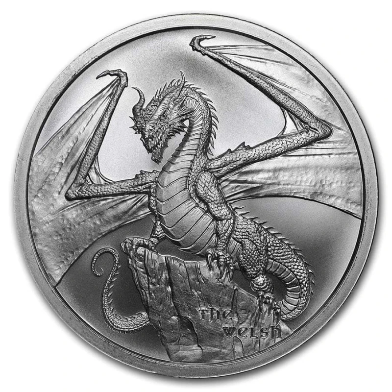 USA Silver Coin World of Dragons Welsh Dragon 1 oz Collectible coins