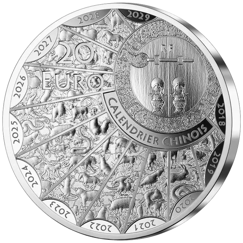 Moneta d'argento della Francia Anno della Tigre 2022 Proof 1 oncia Monete da collezione