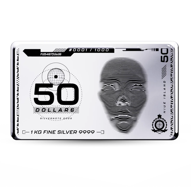 Barretta di monete d'argento Niue 2025 1 chilo Monete da collezione