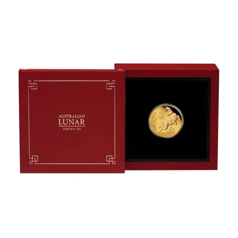 Moneta d'oro Australia Lunar III Anno del Coniglio 2023 Proof 1/10 oz Monete da collezione