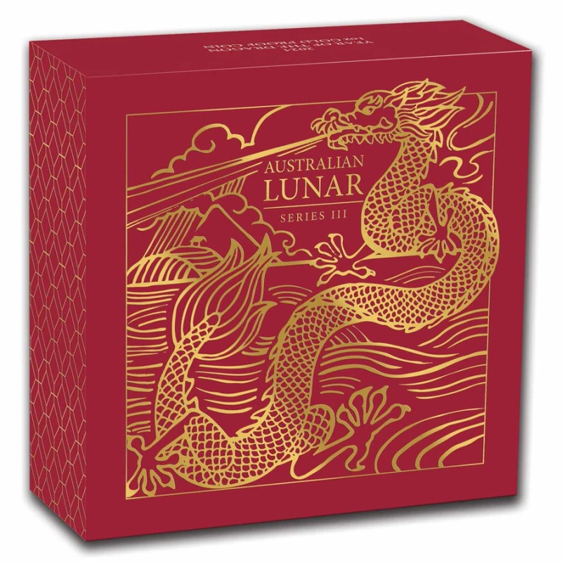 Moneta d'oro Australia Lunar III Anno del Drago 2024 Proof 1 oncia Monete da collezione
