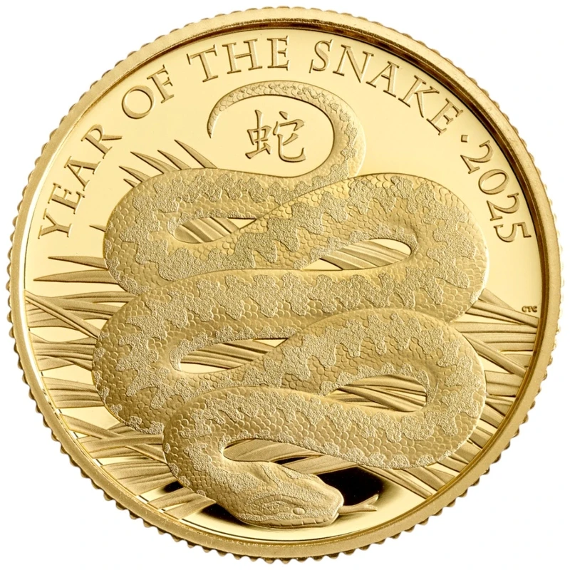 Moneta d'oro del Regno Unito Anno del Serpente 2025 Proof 1/4 di oncia Monete da collezione
