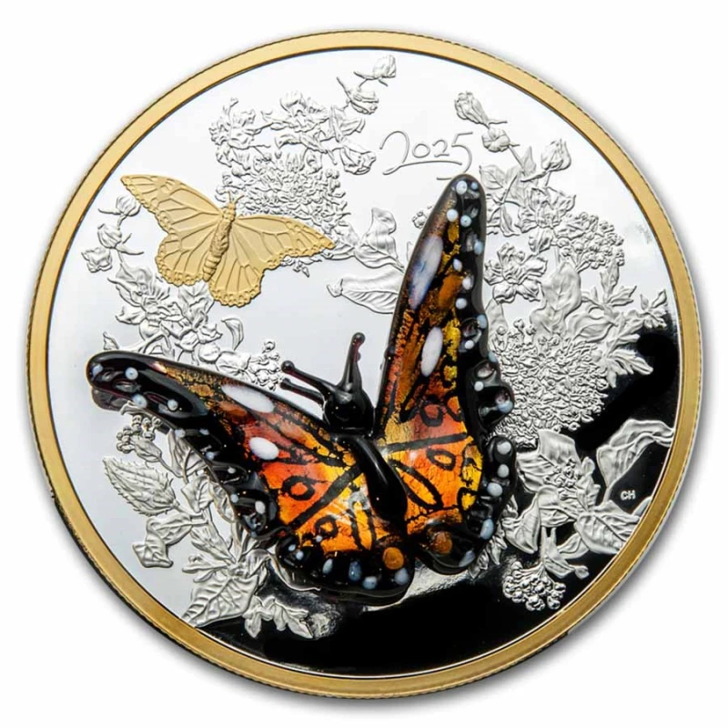 Canada Silver Coin Murano Monarch Butterfly 2025 Proof 502.5 g Collectible coins