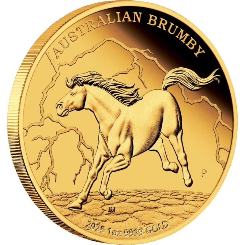 Moneta d'oro Australia Brumby 2025 Proof 1 oncia Monete da collezione