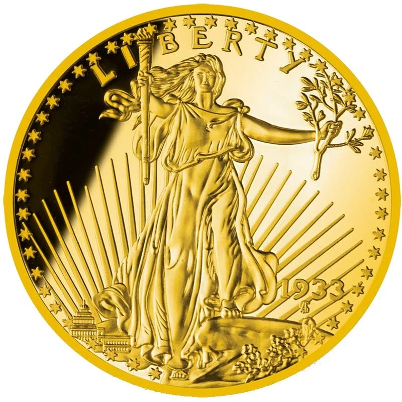 Moneta d'oro del Ciad Doppia Aquila Liberty 2024 1/1000 oncia Monete da collezione