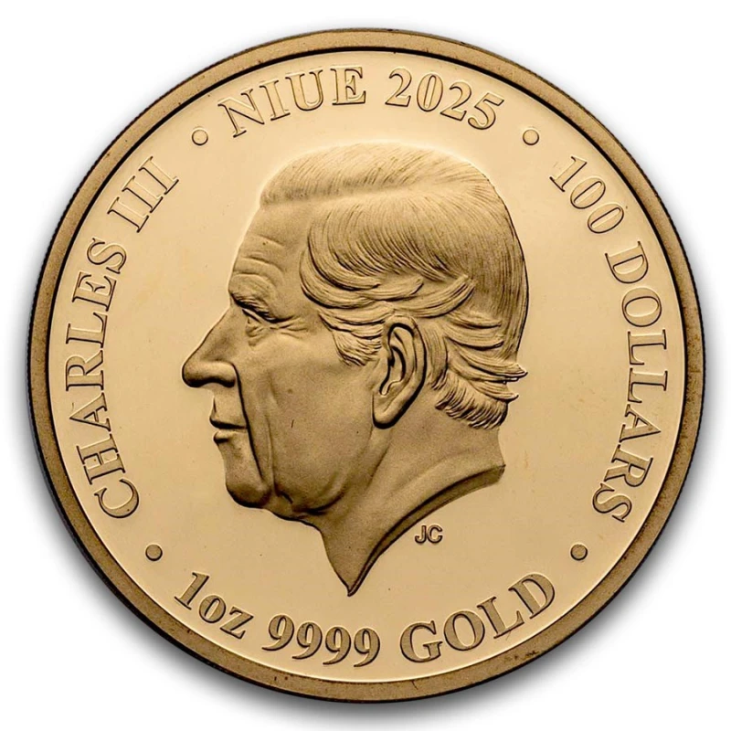 Moneta d'oro Niue Madreperla Nuvole 2025 Proof Colorata 1 oncia Monete da collezione