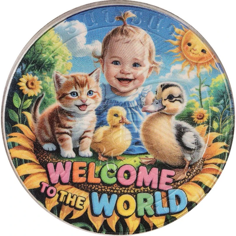 Armenia Silver Coin Noah’s Ark Baby Girl 2025 Colored 1 oz Collectible coins