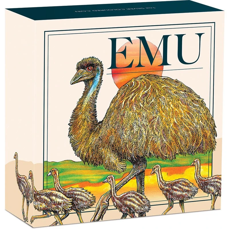 Moneta d'argento australiana Emu 2026 colorata da 1 oncia Monete da collezione