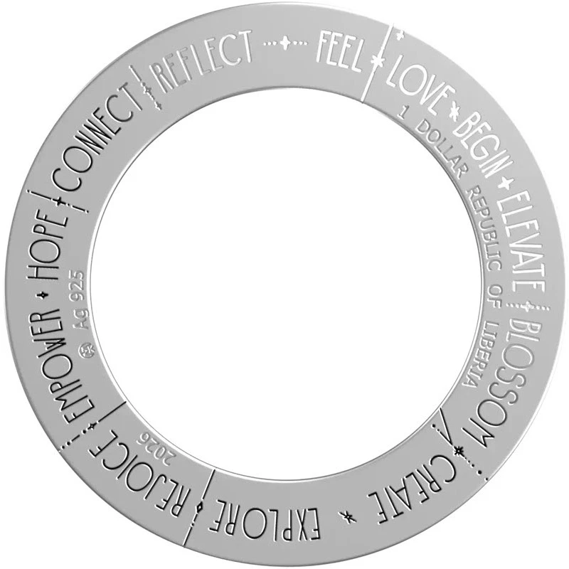 Moneta d'argento della Liberia Ciondolo del cerchio della fortuna 2026 5,7 g Monete da collezione