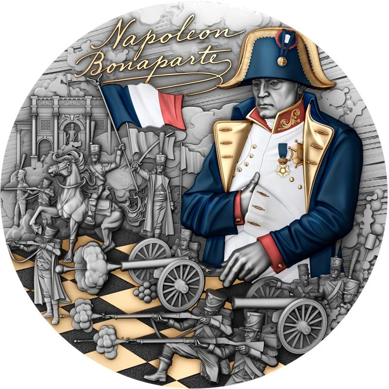 Moneta d'argento di Niue Napoleone Bonaparte 2025 dorata da 2 oncia Monete da collezione