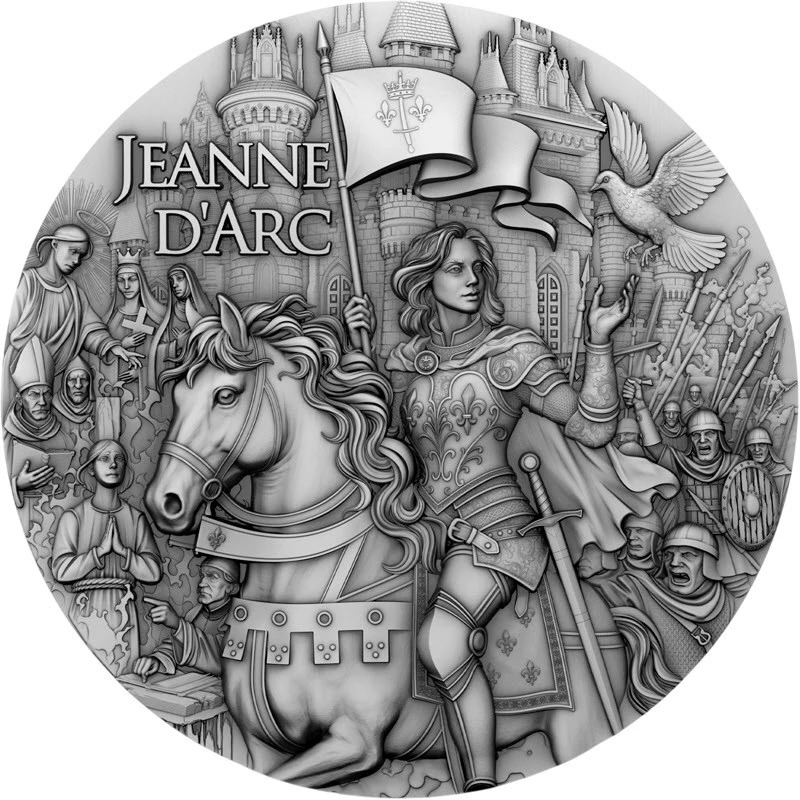 Moneta d'argento Niue Jeanne d'Arc 2025 2 oncia Monete da collezione