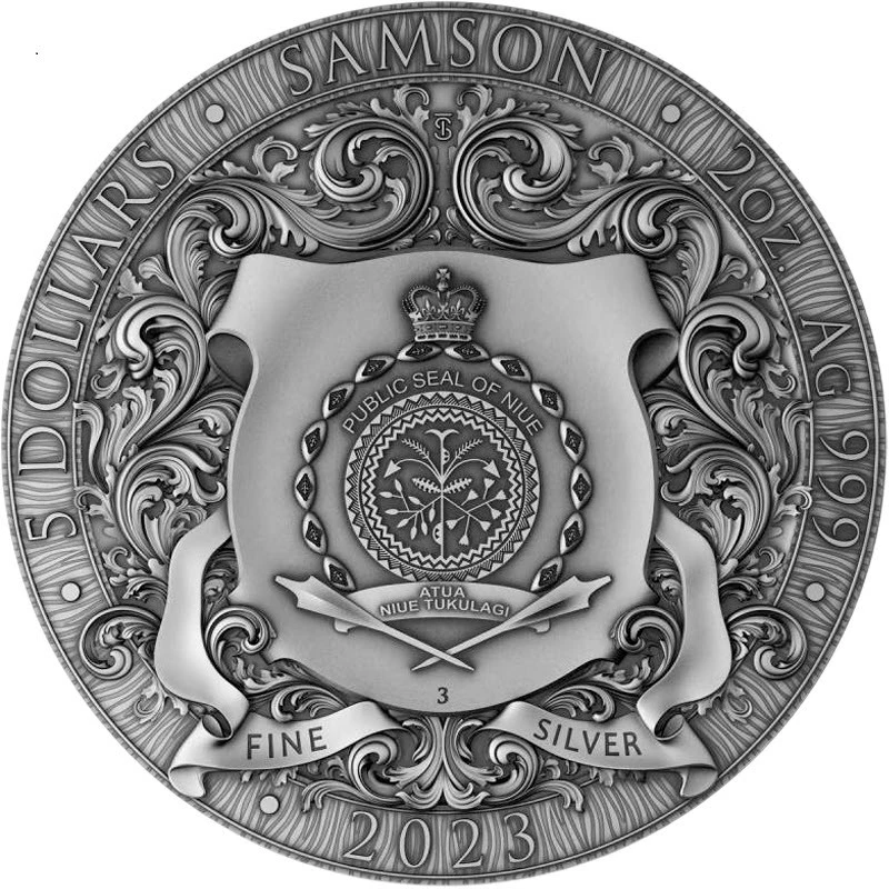 Moneta d'argento Niue Samson 2023 2 oncia Monete da collezione