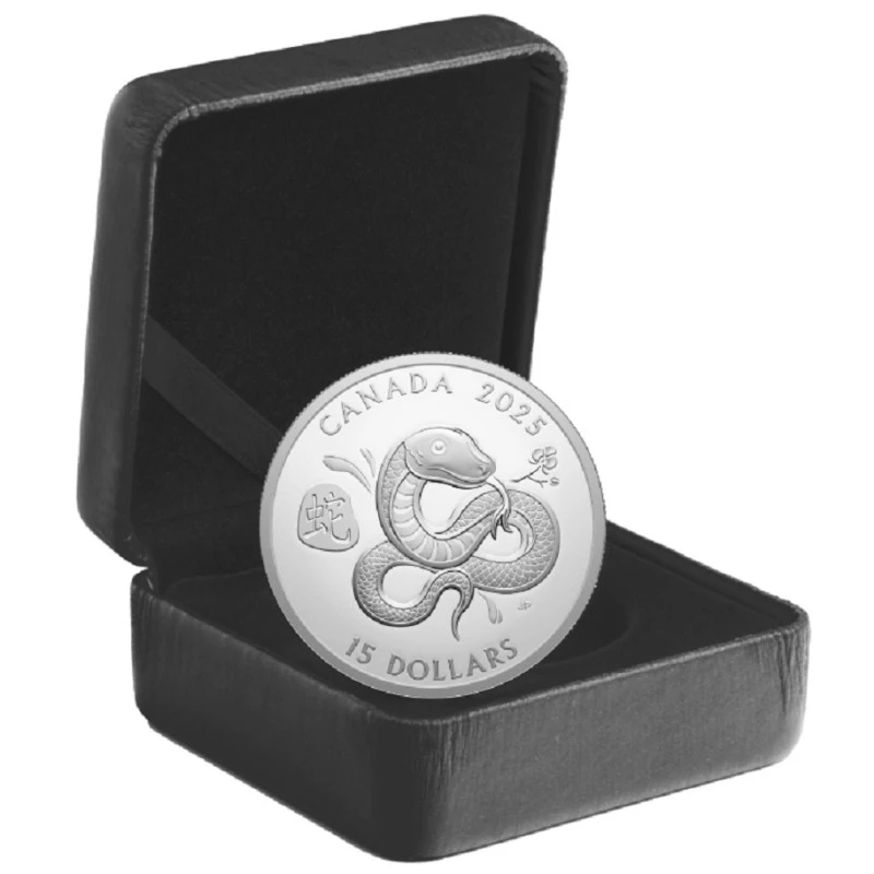 Moneta d'argento del Canada Anno del Serpente 2025 Proof 1 oncia Monete da collezione