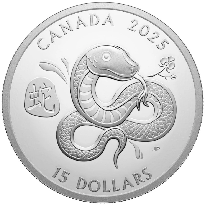 Moneta d'argento del Canada Anno del Serpente 2025 Proof 1 oncia Monete da collezione