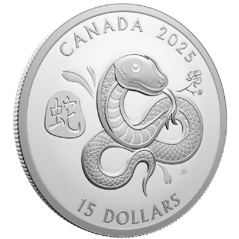 Moneta d'argento del Canada Anno del Serpente 2025 Proof 1 oncia Monete da collezione